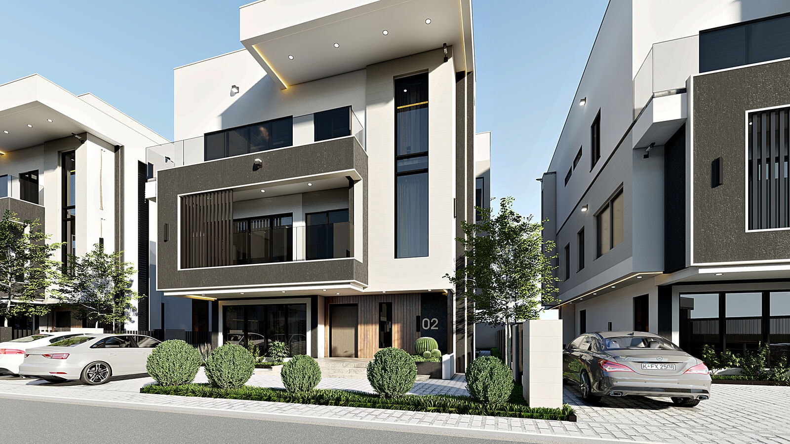 Contemporary duplex with glazed balcony