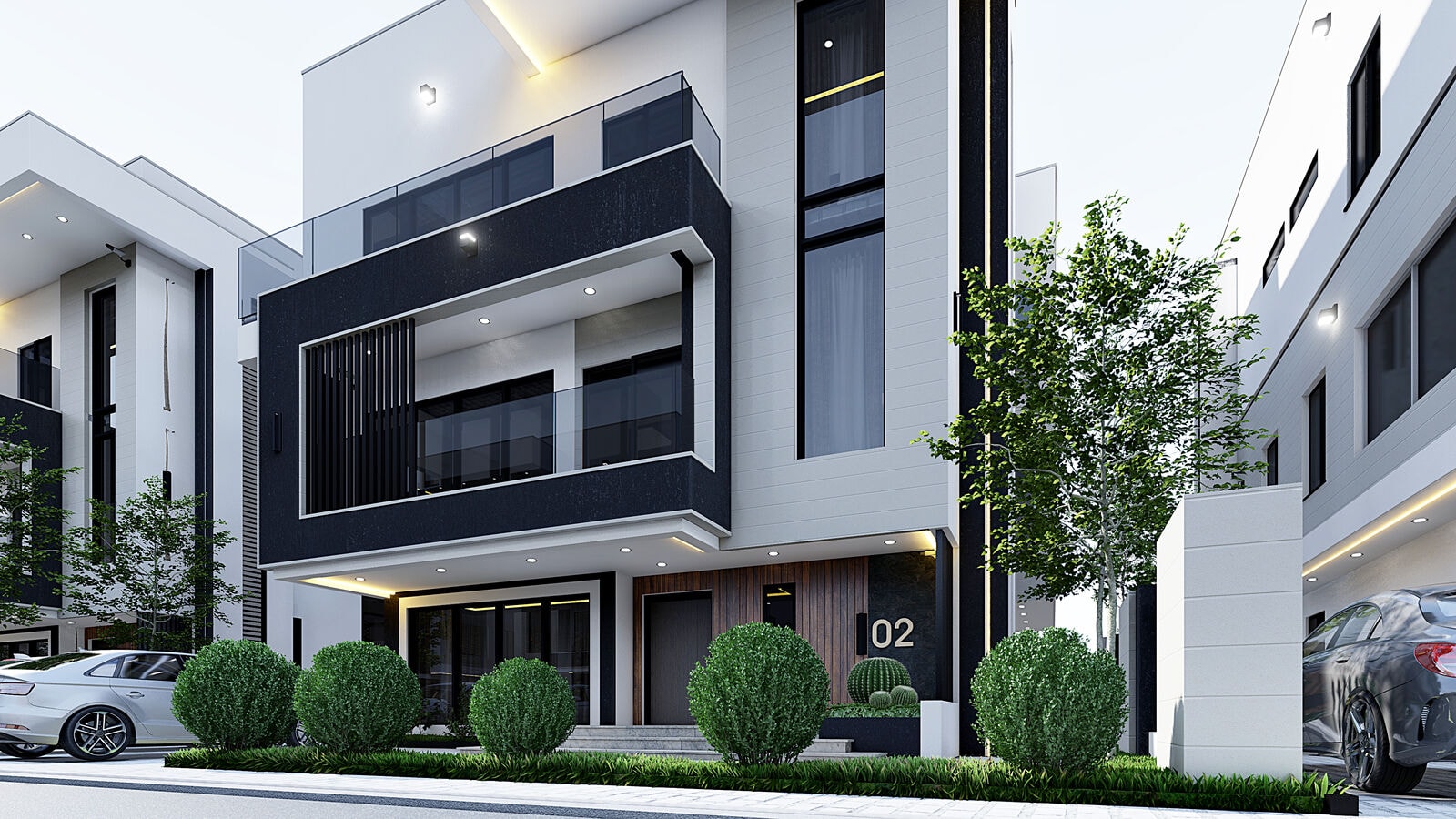 Duplex entrance on a completed Oakyard estate