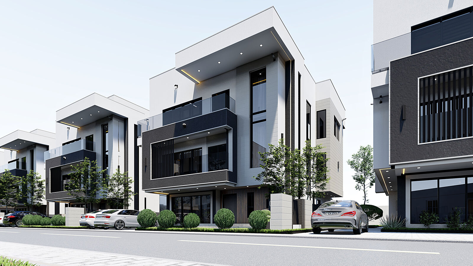 Corner duplex on a completed Oakyard estate street in Abuja